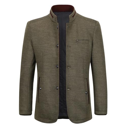 Allthemen Wintermantel Herren Kurzmantel Slim Fit Mantel mit Stehkragen Wolle Warm Wollmantel Business Freizeit Khaki XS Allthemen Wintermantel Herren Kurzmantel Slim Fit Mantel mit Stehkragen Wolle Warm Wollmantel Business Freizeit Khaki XS von Allthemen