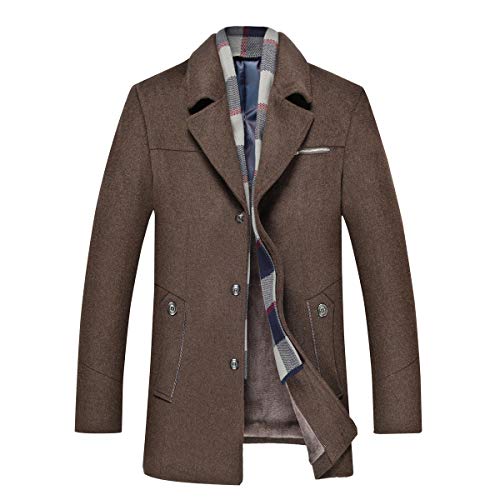 Allthemen Wintermantel Herren Kurzmantel Slim Fit Warm Wollmantel Business Mantel Herren Wolle Winterjacke von Allthemen