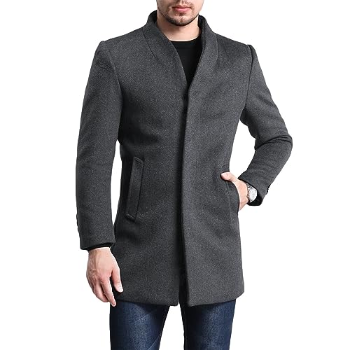 Allthemen Wintermantel Herren Mantel Slim Fit Lang Wollmantel Business Trenchcoat Mantel Herren Winter Grau 3XL von Allthemen