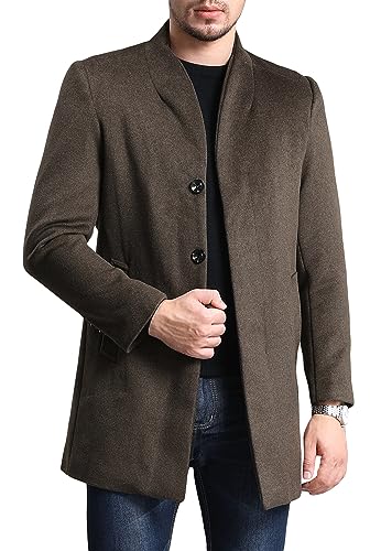 Allthemen Wintermantel Herren Mantel Slim Fit Lang Wollmantel Business Trenchcoat Mantel Herren Winter Khaki M von Allthemen