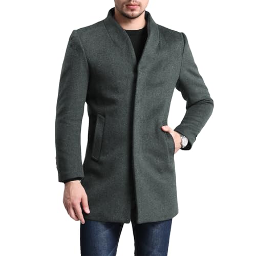 Allthemen Wintermantel Herren Mantel Slim Fit Lang Wollmantel Business Trenchcoat Mantel Herren Winter Grau XXL von Allthemen
