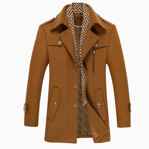 Allthemen Wintermantel Herren Slim Fit Kurzmantel Herren Wolle Warm Mantel Wollmantel Mantel Winter Dunkel Khaki XS Allthemen Wintermantel Herren Slim Fit Kurzmantel Herren Wolle Warm Mantel Wollmantel Mantel Winter Dunkel Khaki XS von Allthemen
