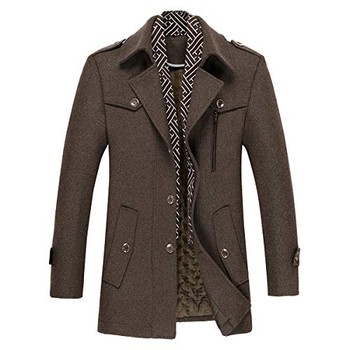Allthemen Wintermantel Herren Slim Fit Kurzmantel Herren Wolle Warm Mantel Wollmantel Mantel Winter Kaffee S von Allthemen