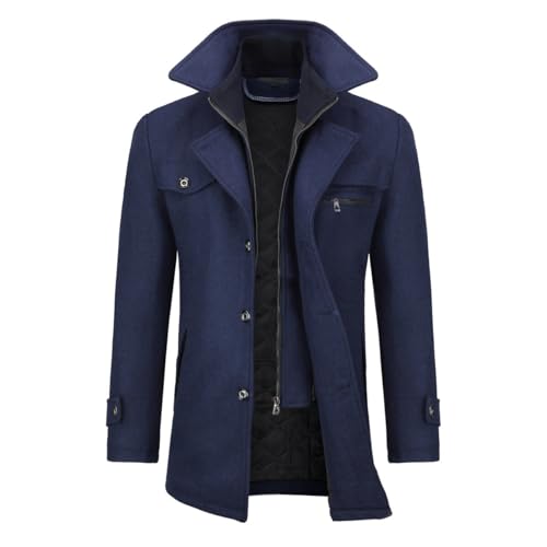 Allthemen Wintermantel Kurzmantel Herren Schwarz Wollmantel Stehkragen Herren Winter Mantel Warm Kurz Slim Fit Winterjacke Business Dunkelblau(gestepptes Innenfutter L Allthemen Wintermantel Kurzmantel Herren Schwarz Wollmantel Stehkragen Herren Winter Mantel Warm Kurz Slim Fit Winterjacke Business Dunkelblau(gestepptes Innenfutter L von Allthemen