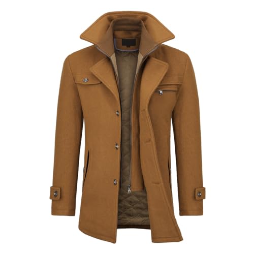 Allthemen Wintermantel Kurzmantel Herren Schwarz Wollmantel Stehkragen Herren Winter Mantel Warm Kurz Slim Fit Winterjacke Business Khaki(gestepptes Innenfutter S Allthemen Wintermantel Kurzmantel Herren Schwarz Wollmantel Stehkragen Herren Winter Mantel Warm Kurz Slim Fit Winterjacke Business Khaki(gestepptes Innenfutter S von Allthemen
