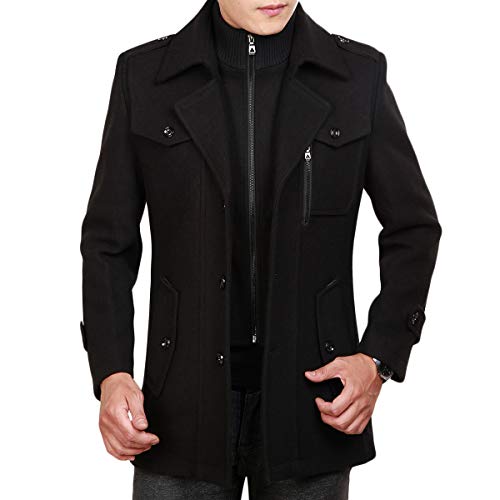 Allthemen Wintermantel Mantel Herren Wollmantel Slim Fit Mantel Kurzmantel Warm Mantel Wolle Business Freizeit von Allthemen