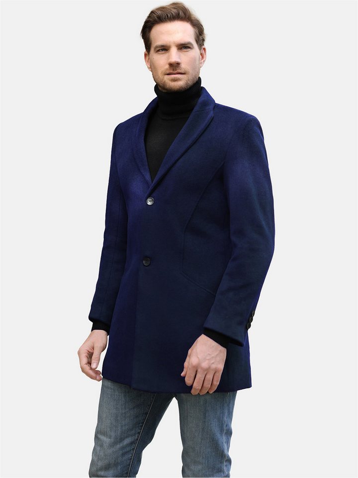 Allthemen Wintermantel Herren Kurzer Wollmantel mit Reverskragen von Allthemen