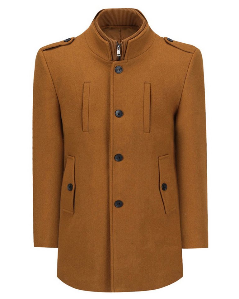 Allthemen Wollmantel Herren Kurzer Wintermantel mit abnehmbarem Innenfutter von Allthemen