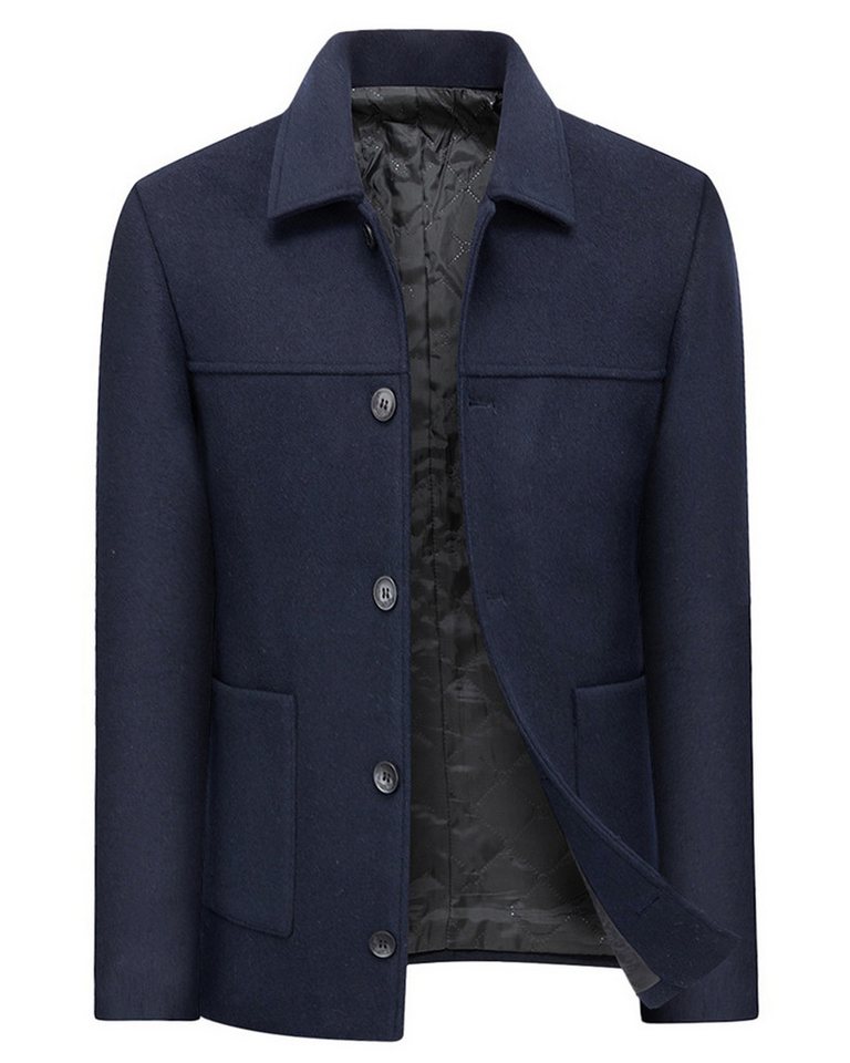 Allthemen Wollmantel Herren Kurzmantel Winter Winterjacke Slim Fit Wintermantel von Allthemen