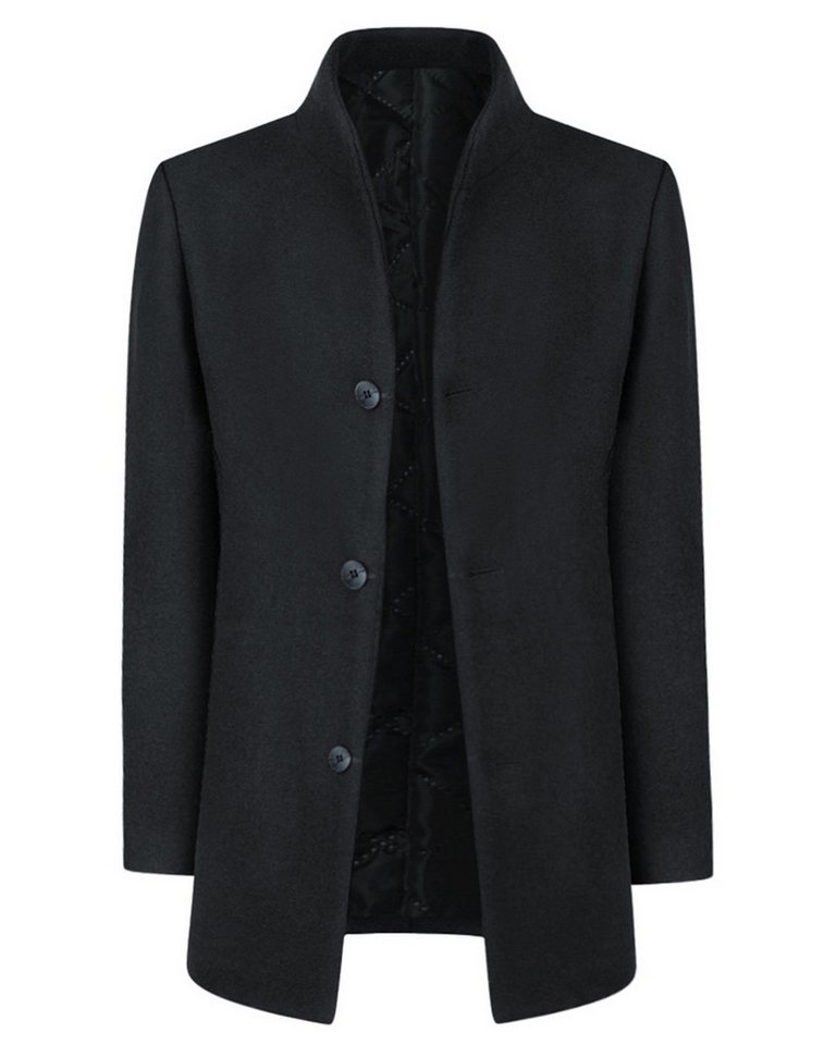 Allthemen Wollmantel Herren verdickter Wintermantel Slim Fit Herrenmantel mit Stehkragen von Allthemen