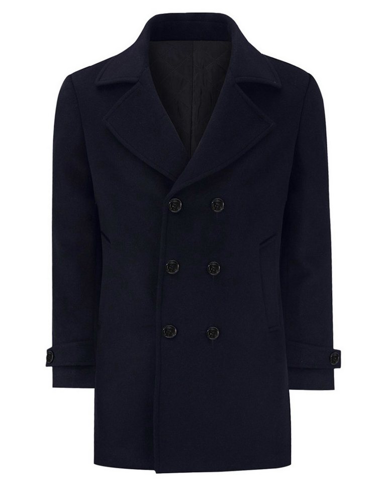 Allthemen Wollmantel Zweireihig Wintermantel gefüttert Mittellang Herrenmantel Winterjacke von Allthemen