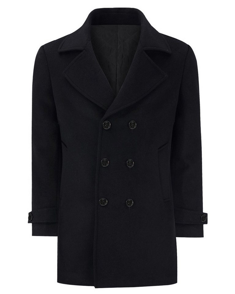 Allthemen Wollmantel Zweireihig Wintermantel gefüttert Mittellang Herrenmantel Winterjacke von Allthemen