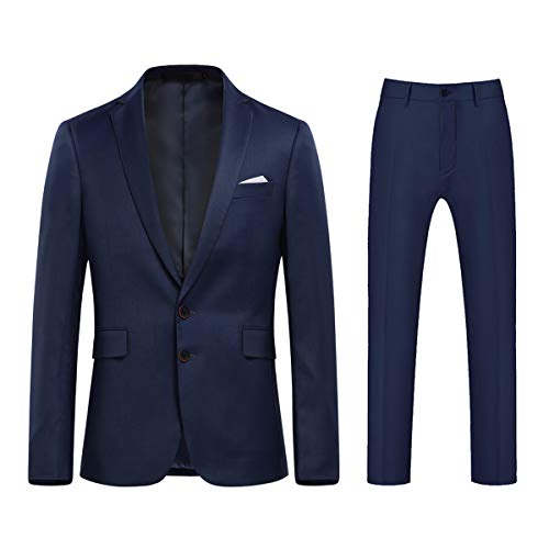 Allthemen Anzug Herren Anzug Slim Fit Herrenanzug Anzüge Herren Modern Sakko für Business Hochzeit Dunkelblau L von Allthemen