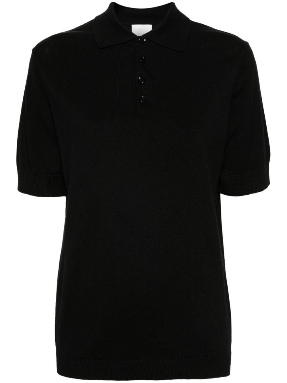 Allude Fein gestricktes Poloshirt - Schwarz von Allude