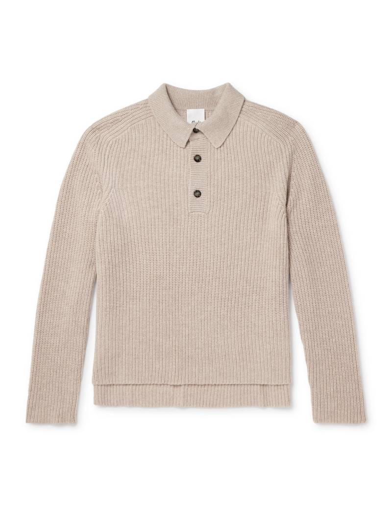 Allude - Ribbed Virgin Wool and Cashmere-Blend Polo Sweater - Men - Neutrals - S Allude - Ribbed Virgin Wool and Cashmere-Blend Polo Sweater - Men - Neutrals - S von Allude