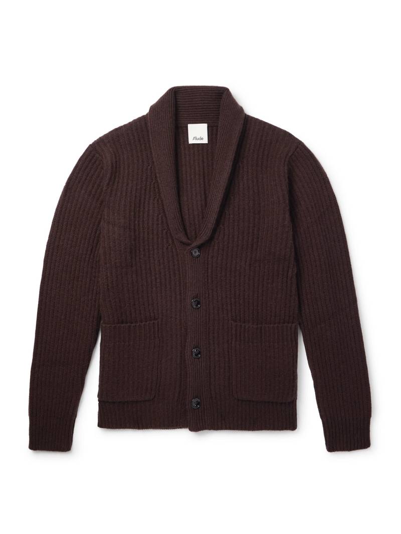 Allude - Shawl-Collar Wool and Cashmere-Blend Cardigan - Men - Brown - L von Allude