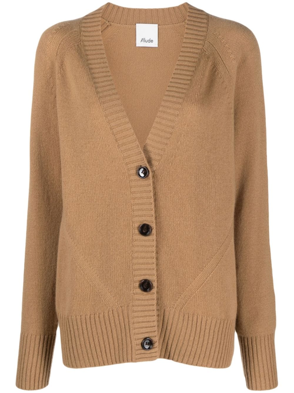 Allude Kaschmircardigan mit V-Ausschnitt - Nude von Allude