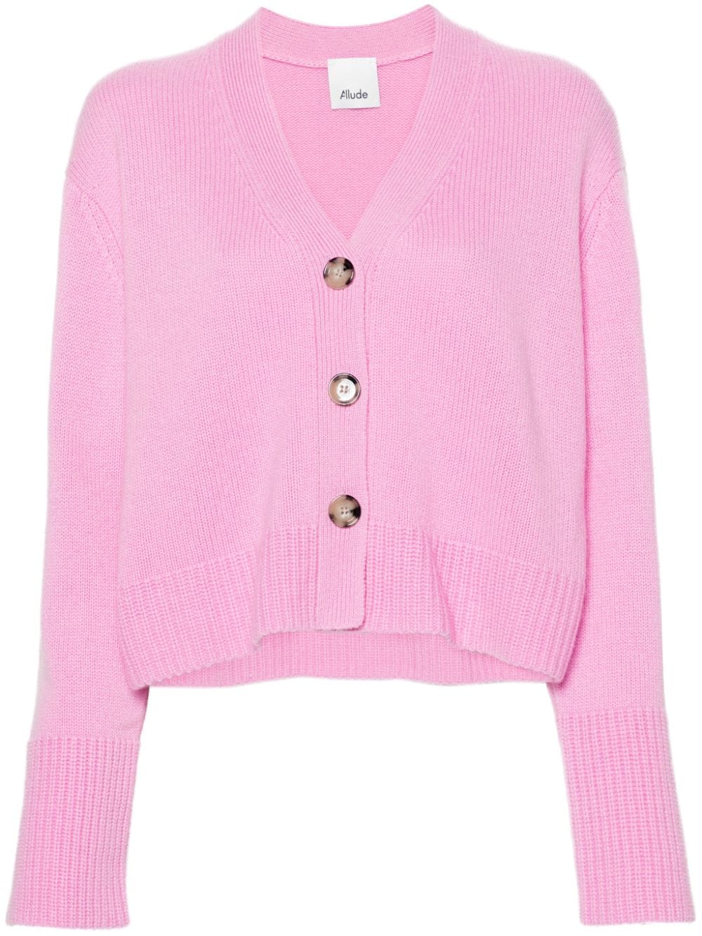 Allude Kaschmircardigan mit V-Ausschnitt - Rosa von Allude