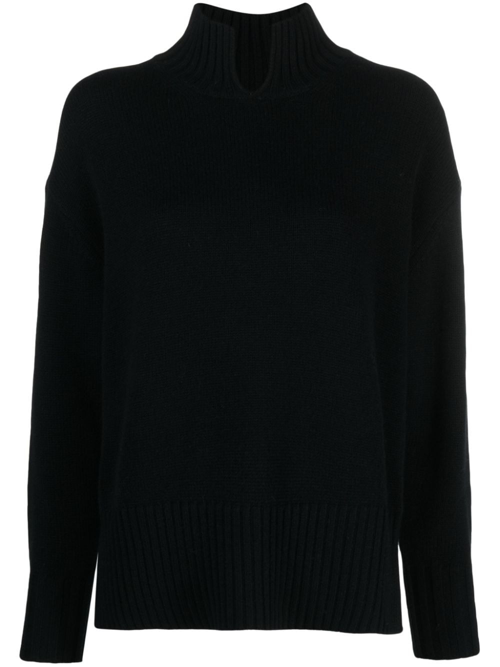 Allude Fein gestrickter Rollkragenpullover - Schwarz von Allude