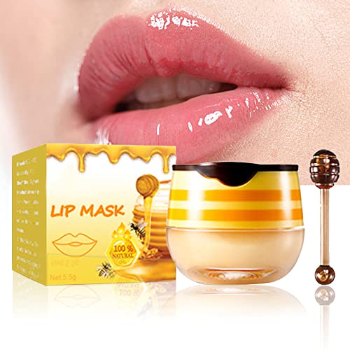 Bee Balm Lip Honey Pot, Lippenpflegeprodukte, Lip M Ask,Honig Propolis Feuchtigkeitsspendend, Feuchtigkeitsspendend und Vorbeugung Peeling für trockene und rissige Lippen, Feuchtigkeitsspendende von Allunodac