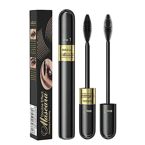 Tubing Mascara, Waterproof and Smudge-Proof, 2-1 Long Lasting Black Mascara Volumizing and Lengthening Eye Makeup, No Clumping, Curled Eyelashes von Allunodac