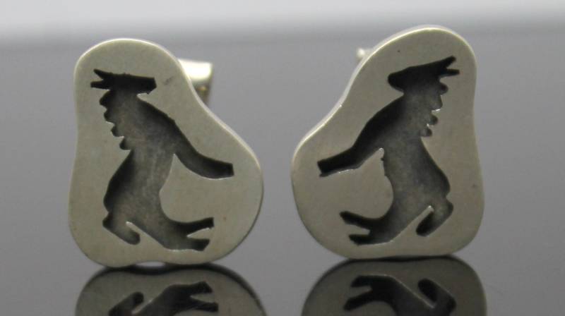 Geschenk-Idee Taxco Mexico Vintage Matt-Finish Pferd Modernist Silber Sammlerstück Manschettenknöpfe von AllureUnited