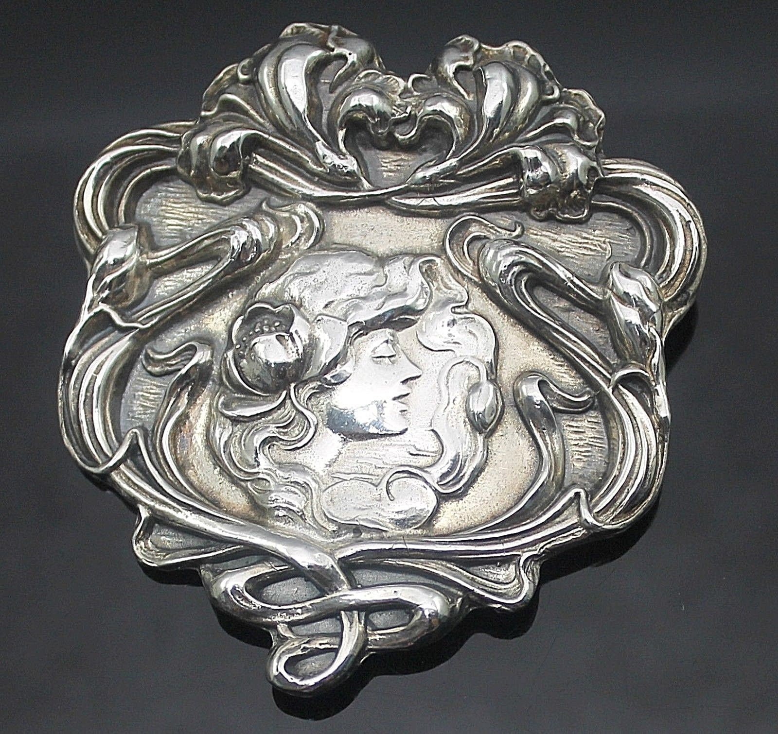 Sammlern/Mma Metropolitan Museum Of Art Jugendstil Hochrelief Floralen Akzenten Massiv Sterling Silber-xl-Brosche Anhänger von AllureUnited