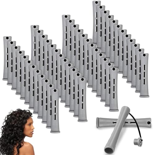 Alluring 40 Stück Kleine Dauerwellen Wickler, 1.5 cm Dauerwellen-Set Komplett, Lockenwickler Klein, Hair-Rollers für Frauen für Natürliche Haare Lange Kurze Haare (Blau) von Alluring