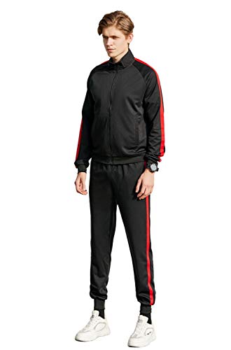 Allviper Sportbekleidungs-Set mit 2-teiligem Jogginganzug mit Reißverschluss für Herren rot M von Allviper