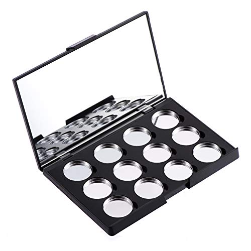 Allwon Leere magnetische Lidschatten-Make-up-Palette mit 12 Stück 26mm runden Metallpfannen von Allwon