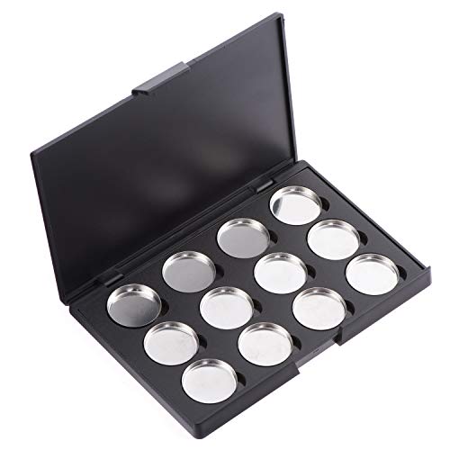 Allwon Leere magnetische Lidschatten-Make-up-Palette mit 12 Stück 26mm runden Metallpfannen von Allwon