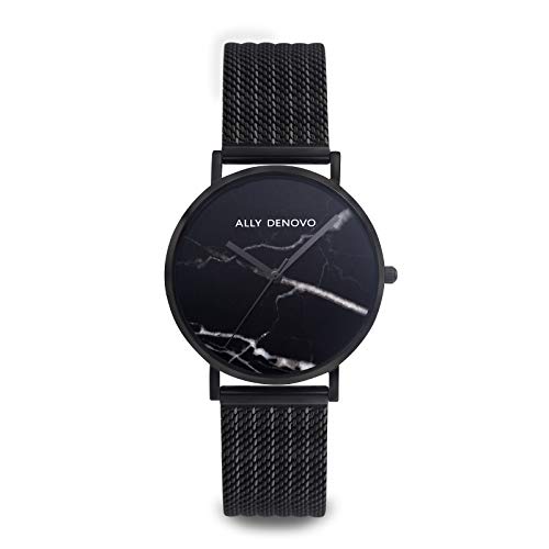Ally Denovo Carrara Marble Mesh Damenuhr mit Milanaiseband Analog Edelstahl AF5004.1 von Ally Denovo