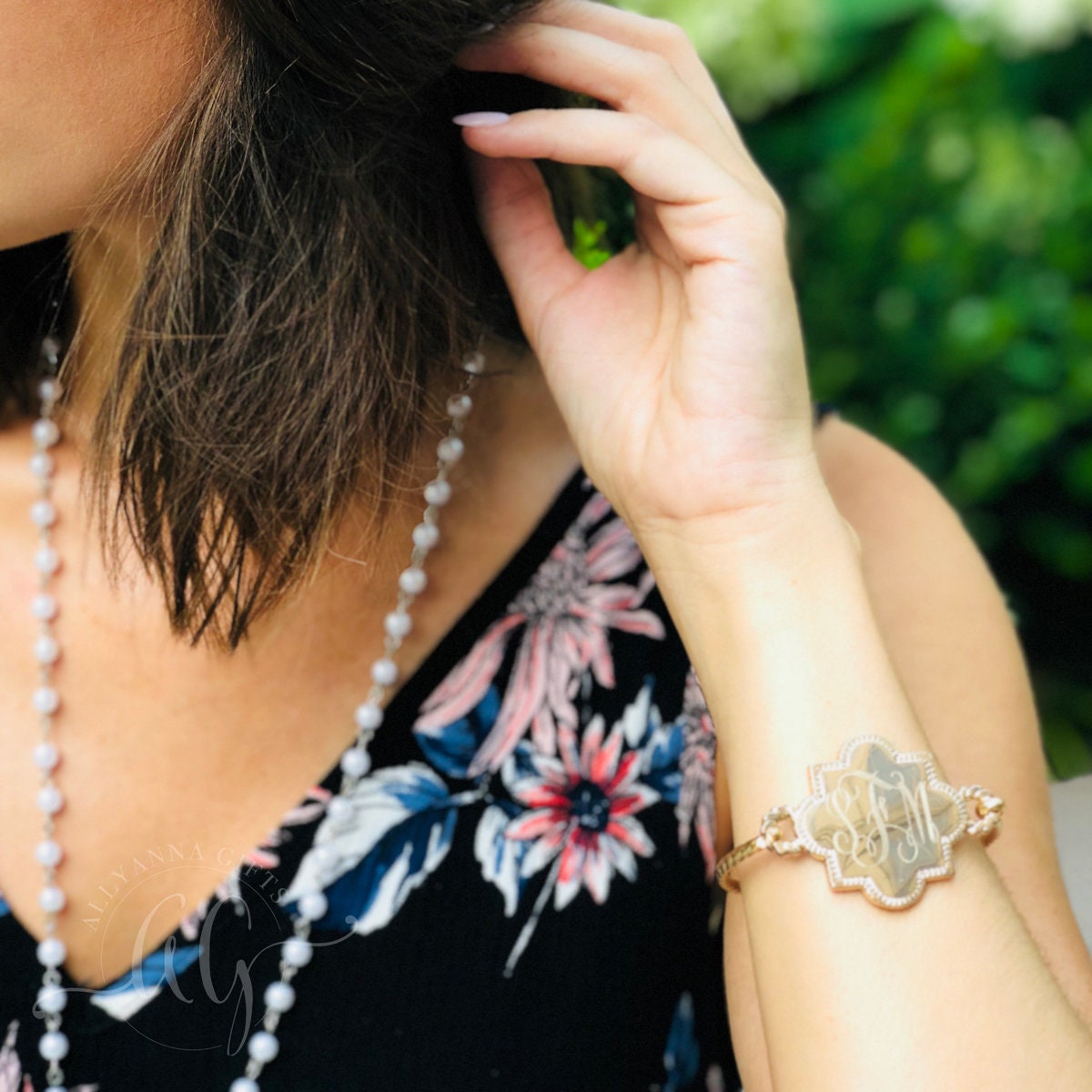 Monogramm Schmuck, Quatrefoil Armband, Modeschmuck, Schmuck Für Männer Und Frauen Monogramm Schmuck, Quatrefoil Armband, Modeschmuck, Schmuck Für Männer Und Frauen von AllyannaGifts