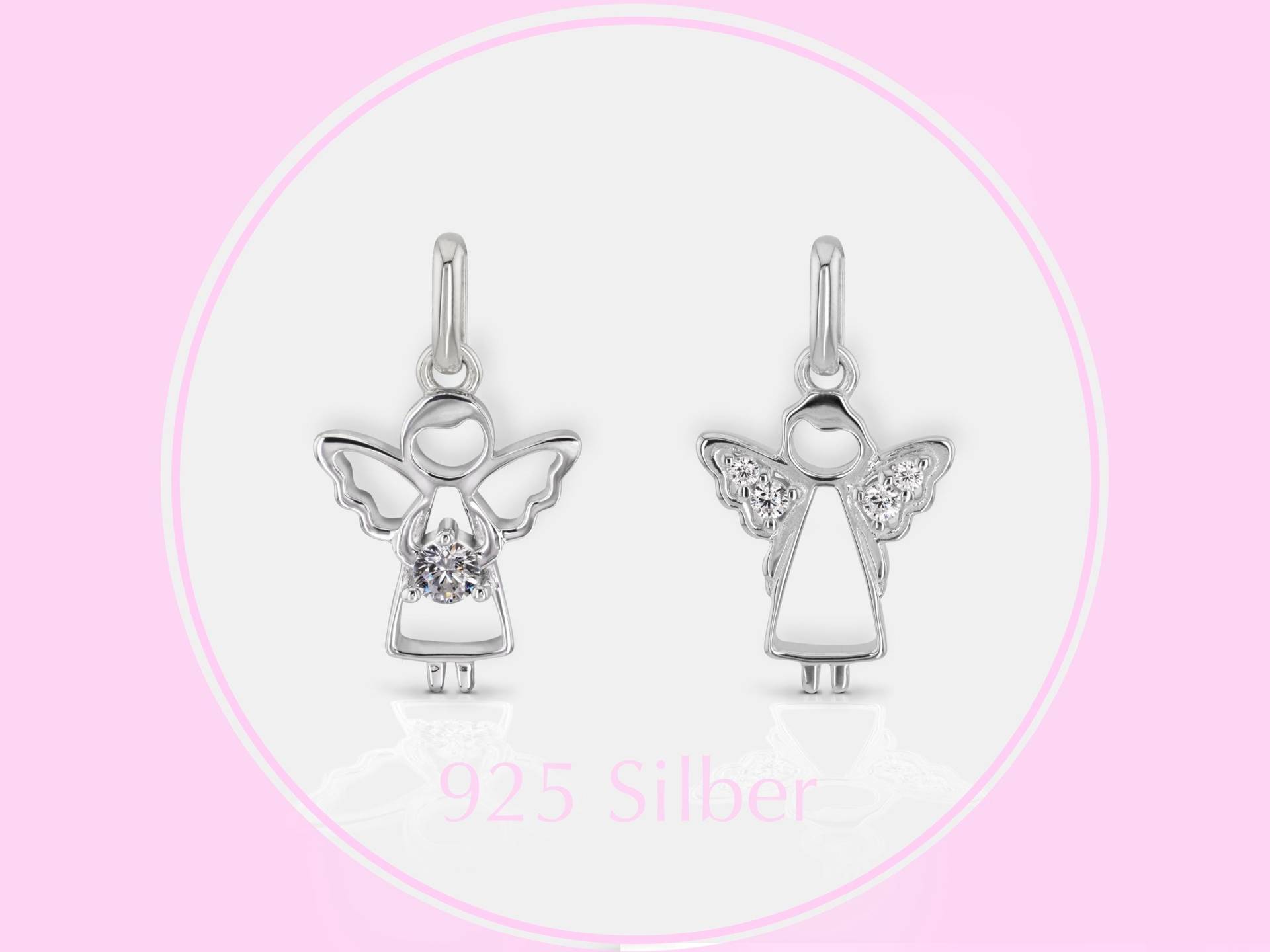Engel Anhänger Schulanfang/Taufgeschenk - 925Er Sterling Silber Mit Zirkonia Steinen von AllysLoverys