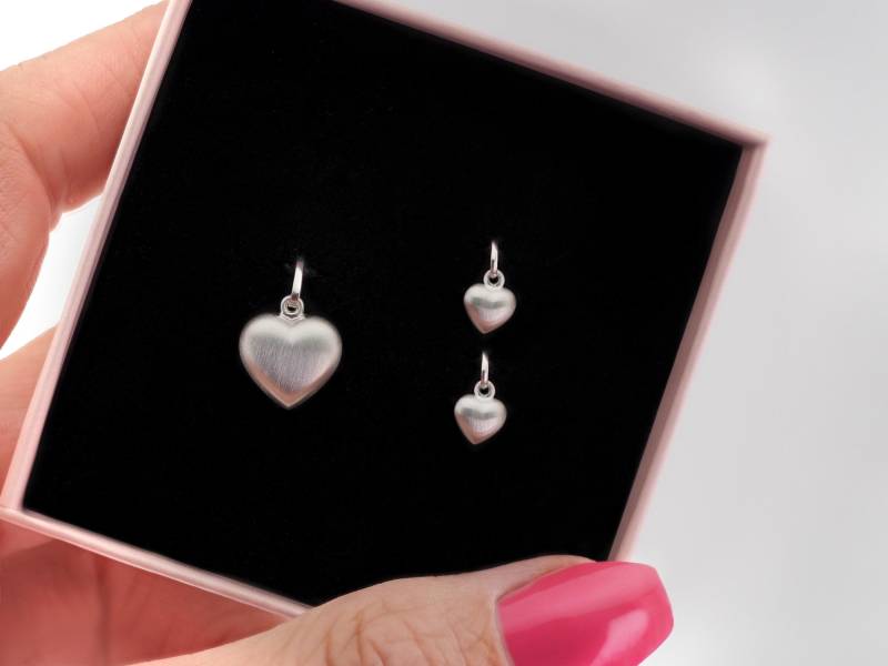 Geschenk Mutter-Tochter Herz Anhänger Matt/Glänzend - 925Er Sterling Silber von AllysLoverys