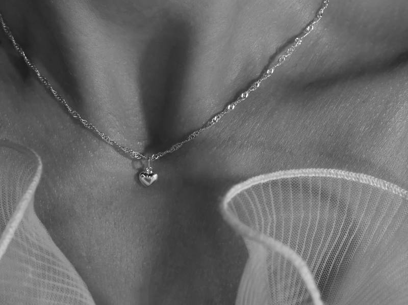 Mini Herz Kette Gedreht Anhänger Glänzend 925Er Sterling Silber von AllysLoverys