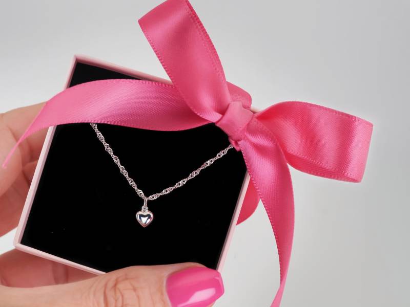 Singapur Kette Mit Mini Herz Anhänger Glänzend 925Er Sterling Silber von AllysLoverys