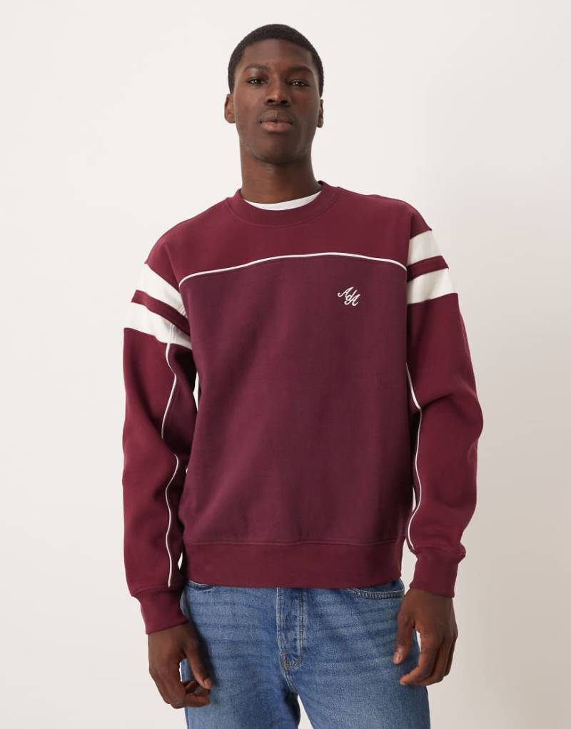 Alma de Ace - Brooklyn - Sweatshirt in Burgunderrot mit Farbblockdesign von Alma De Ace