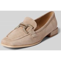 ALMA EN PENA Loafers mit Strasssteinbesatz in Beige, Größe 38 von Alma en Pena