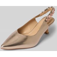 ALMA EN PENA Pumps mit Ziersteinbesatz in Metallic Braun, Größe 40 von Alma en Pena