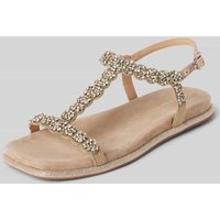 ALMA EN PENA Sandalen mit Strasssteinbesatz in Beige, Größe 37 von Alma en Pena