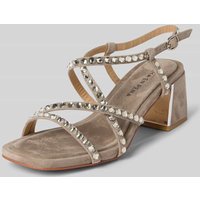 ALMA EN PENA Sandalette mit Blockabsatz in Taupe, Größe 40 von Alma en Pena