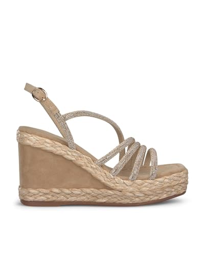 Alma En Pena V240992 Sandalen mit Keilabsatz, Velours-Sand, sandfarben, 37 EU von Alma en Pena