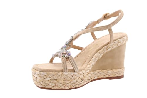 Alma en Pena Damen Keilsandalette in Beige, Größe 40 von Alma en Pena