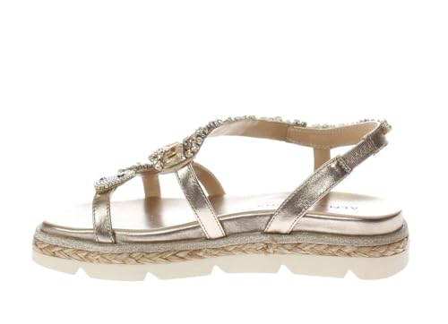 Alma en Pena V241041 Diva Bronze Elegante Sandalen für Damen Schlange Gold mit brillantem niedrigem Keilabsatz, Diva Bronze, 40 EU von Alma en Pena