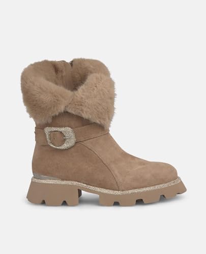 Alma en Pena. Flache Stiefeletten für Damen., Graubraun, 40 EU von Alma en Pena