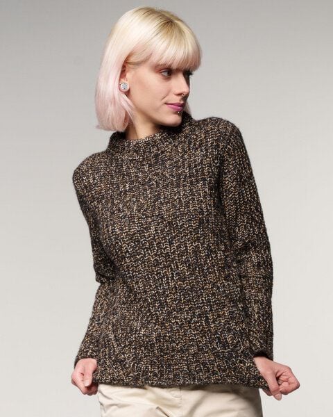 Alma & Lovis Aparter Strickpullover in edler Melange-Alpakawolle | Ripp Pullover von Alma & Lovis