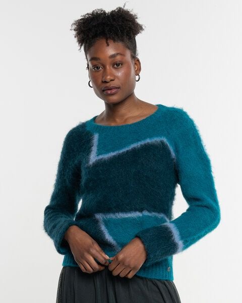 Alma & Lovis Color-Block Pullover aus gebrushtem Alpakastrick | Jaquard Pulli von Alma & Lovis
