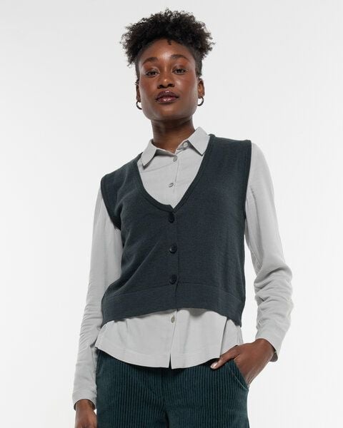 Alma & Lovis Feine Strickweste aus softem Bio-Baumwoll-/Woll-Mix | Cot-Wool Weste von Alma & Lovis