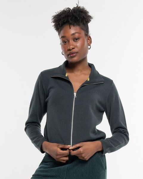 Alma & Lovis Legere Zip-Jacke aus softem Bio-Baumwoll-/Woll-Mix | Cot-Wool Kurzjacke von Alma & Lovis